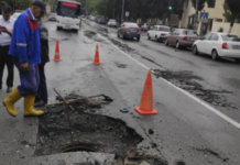 Bakıda yol çökdü – Fotolar