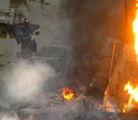 Keçmiş arvadını qətlə yetirib evi partlatdı – Özü də öldü – Video bineqedi-yangin-partlayis