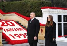 Prezidentlə xanımı Şəhidlər xiyabanını ziyarət etdilər – Fotolar