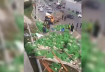 Bakıda yük avtomobili aşıb, toyuqlar asfalta tökülüb – FOTO bineqedi-qeza1