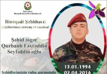 Aprel döyüşlərinin Binəqədili qəhrəmanı bineqedi-sehid