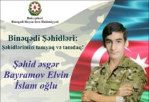 Binəqədinin qəhrəman oğlu – şəhid Bayramov Elvin İslam oğlu