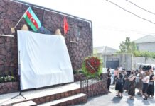 Binəqədidə Şəhidin xatirəsinə inşa olunmuş bulağın açılış mərasimi keçirilib – FOTO