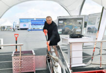 Prezident İlham Əliyev Suqovuşanda turizm kompleksinin təməlini qoyub