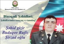 Binəqədidə şəhidin adını daşıyan küçəyə asfalt vurulub, adını əks etdirən lövhələr vurulub – FOTOLAR sehid-gizir-budaqov-rufiz.png