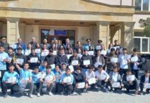 Binəqədi məktəbliləri hərbi-idman yarışmasının qalibi olublar