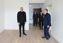 Prezidentlə xanımı Xocalıda 15 çoxmənzilli binada yaradılan şəraitlə tanış oldu – Fotolar