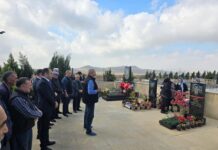 Binəqədidə şəhidin məzarı ziyarət olunub – Foto