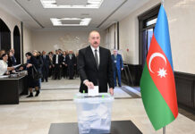 Prezident İlham Əliyev 1 saylı seçki məntəqəsində səs verib – FOTO