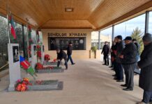 Binəqədidə şəhidin məzarı ziyarət olunub – Foto