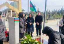 Binəqədidə şəhidin məzarı ziyarət olunub – Foto