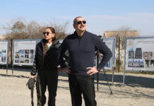 Prezident İlham Əliyev və Mehriban Əliyeva Ağdamın Sarıcalı kəndinin birinci mərhələsinin açılışında