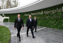 Prezident İlham Əliyev Gəncə Memorial Kompleksinin açılışında iştirak edib