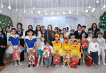 Leyla Əliyeva və Alyona Əliyeva Gəncədə uşaq evində olublar