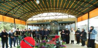 Binəqədidə şəhidin məzarı ziyarət olunub – Foto