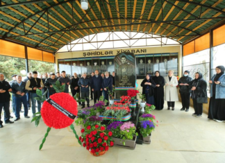 Binəqədidə şəhidin məzarı ziyarət olunub – Foto