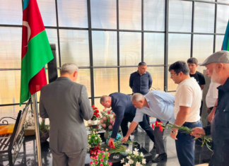 Binəqədidə şəhidin məzarı ziyarət olunub – Foto
