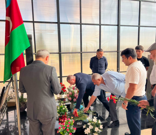 Binəqədidə şəhidin məzarı ziyarət olunub – Foto