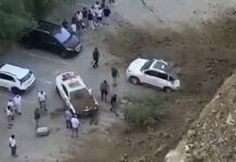 Əhmədlidə torpaq uçqunu – Maşınlara zərər dəydi – Video